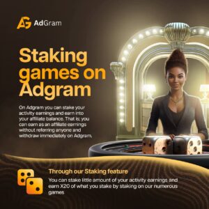 Earn by Staking games on Adgram 